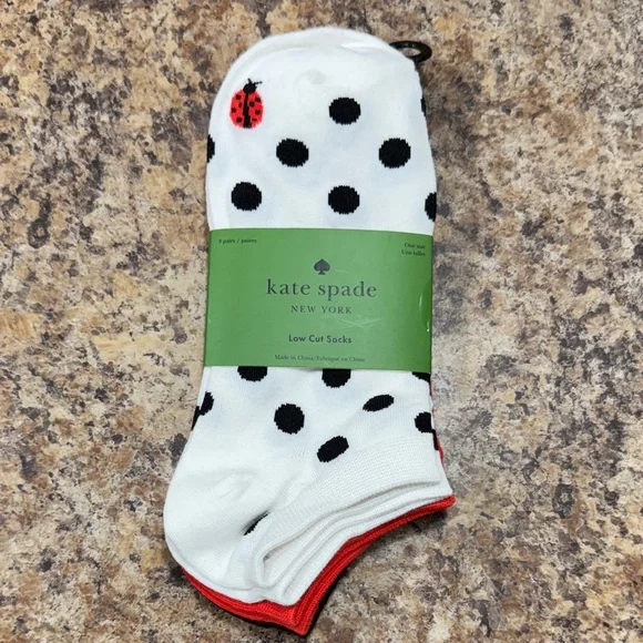 KATE SPADE 3 PACK LOW CUT SOCKS NEW - Picture 1 of 3